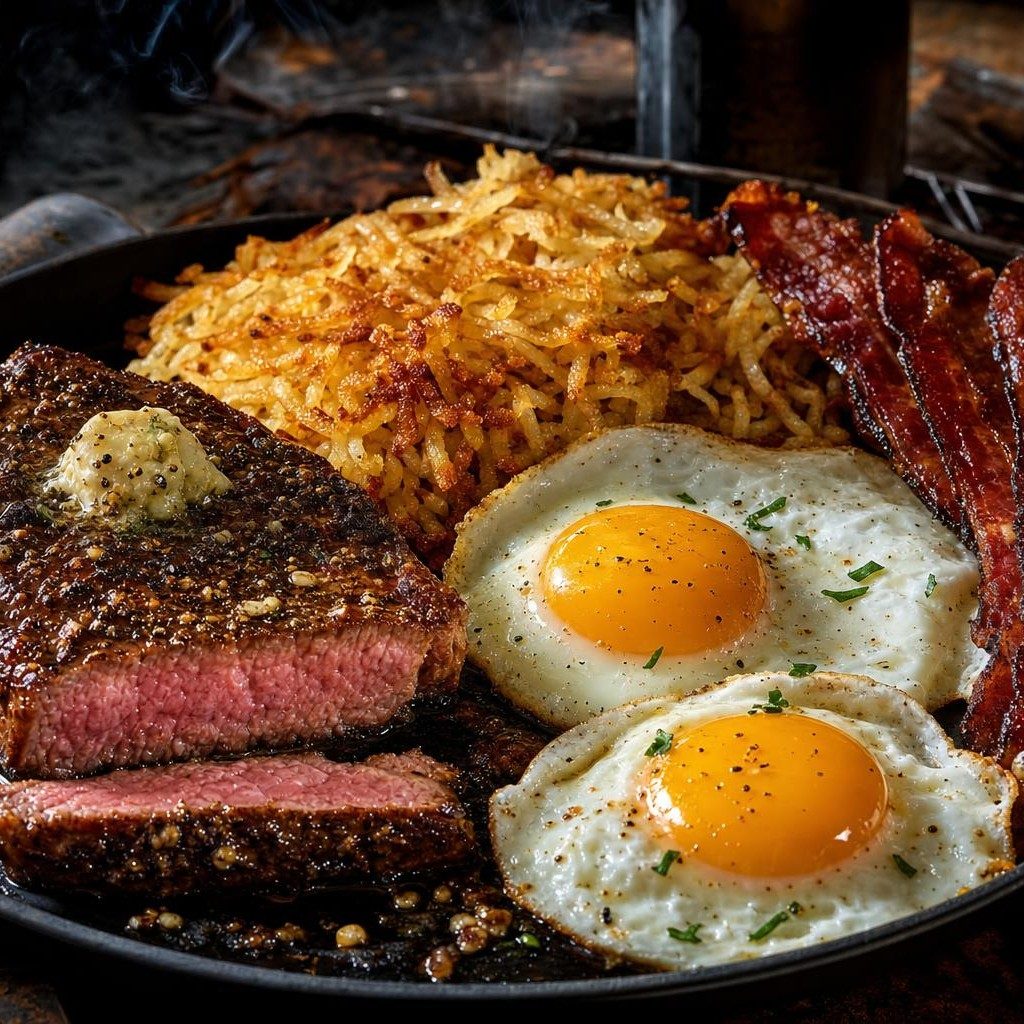 STEAK & EGGS.