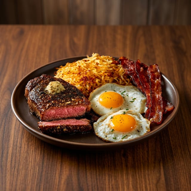 STEAK & EGGS.