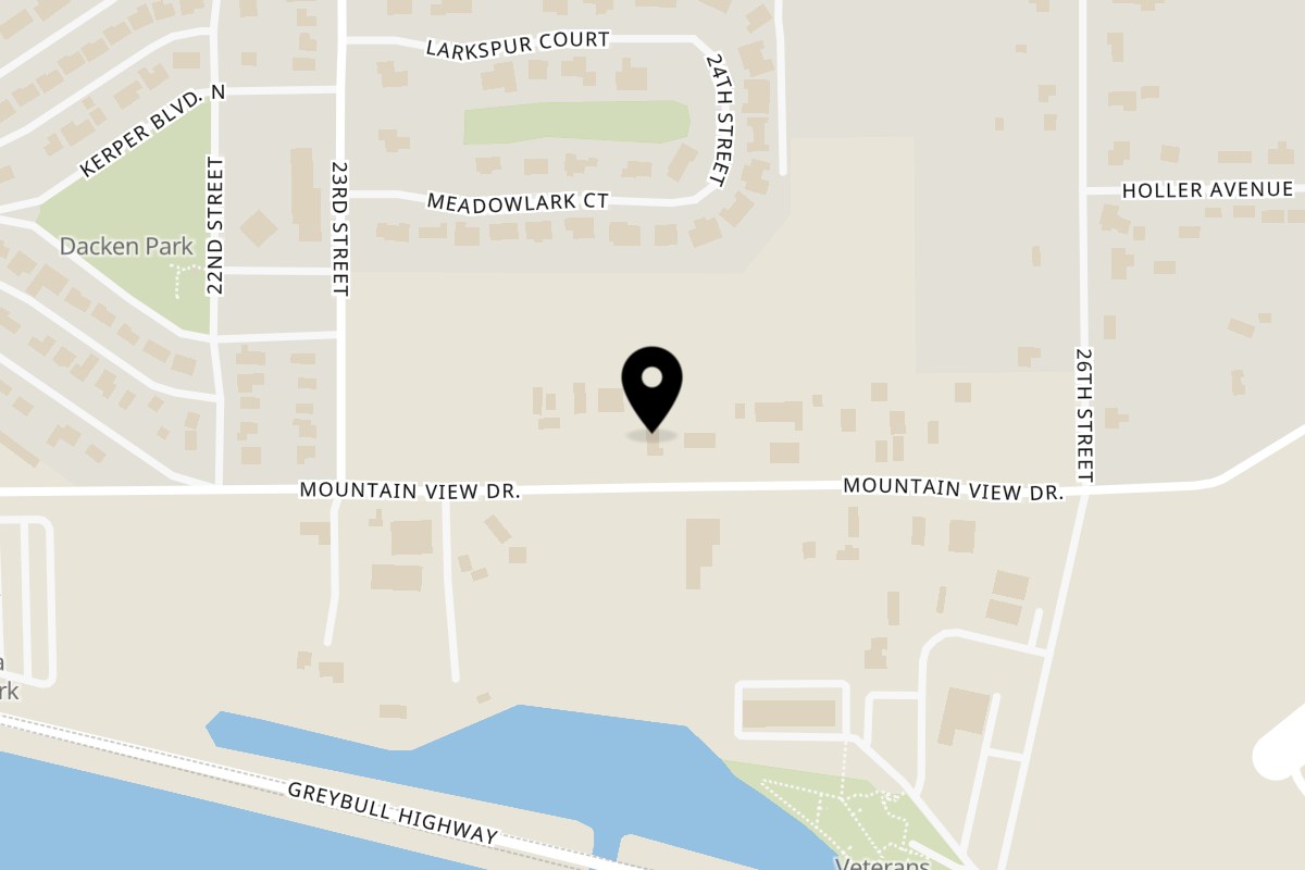Map showing the location of Brewgards Lounge on 2357 Mountain View Rd in Cody